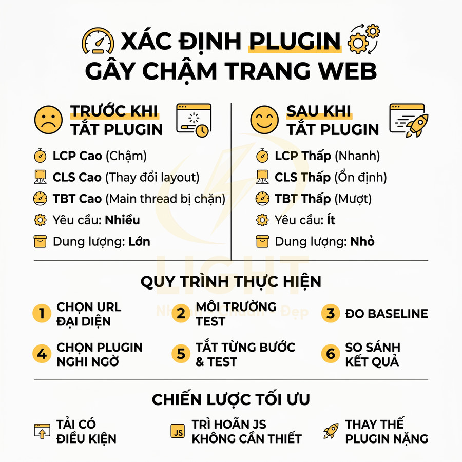 Hướng dẫn xác định plugin gây chậm website và quy trình tối ưu tốc độ tải trang web