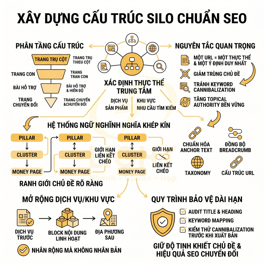 Cách xây dựng cấu trúc silo cho website chuẩn SEO không bị trùng chủ đề