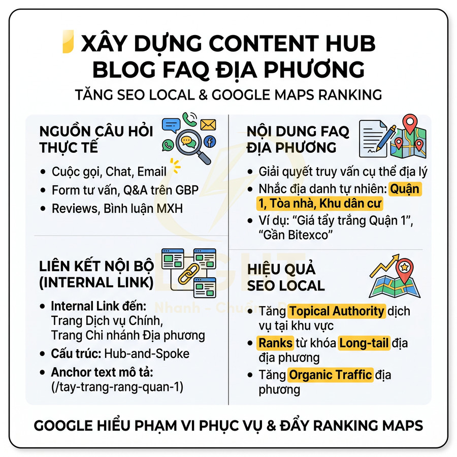 Hướng dẫn xây dựng content hub blog FAQ địa phương để tăng SEO local và thứ hạng Google Maps