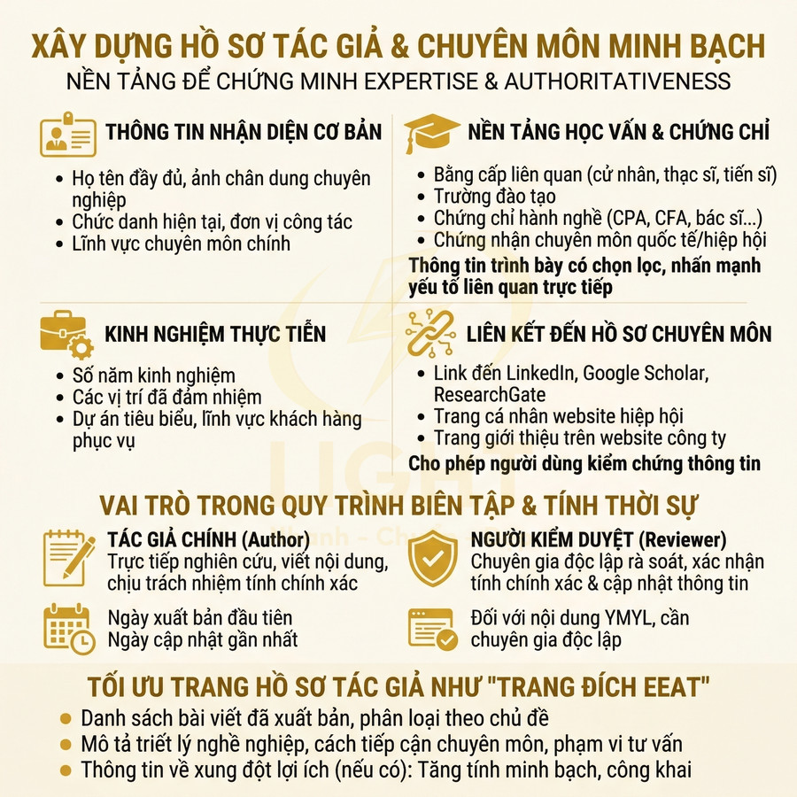 Hướng dẫn xây dựng hồ sơ tác giả chuyên môn minh bạch để chứng minh expertise và authoritativeness trong SEO