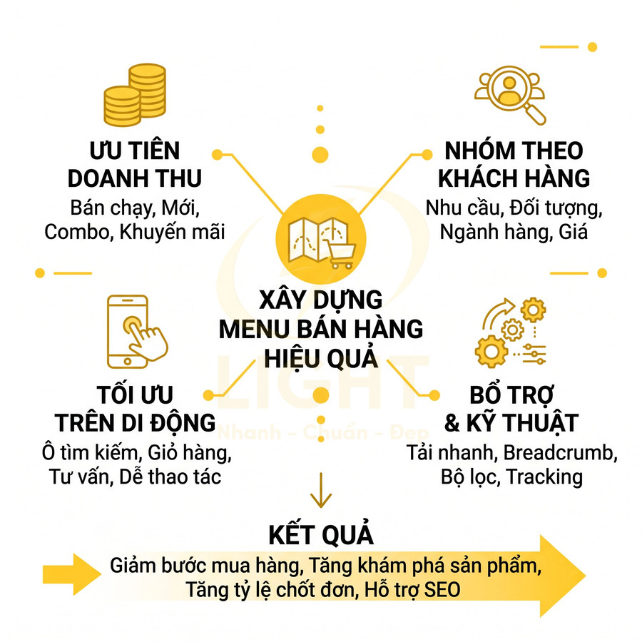 Cách thiết kế menu website bán hàng rõ ràng và dễ điều hướng