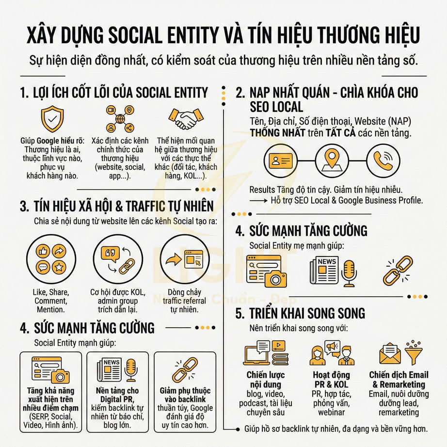 Hướng dẫn xây dựng social entity và tín hiệu thương hiệu, tối ưu SEO local và tăng sức mạnh thương hiệu trên nền tảng số