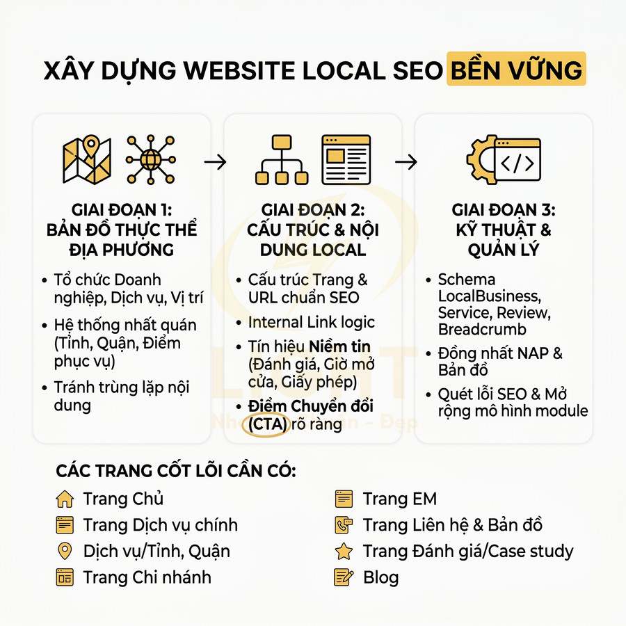 Thiết kế website chuẩn SEO cho local SEO cần những trang nào bắt buộc?