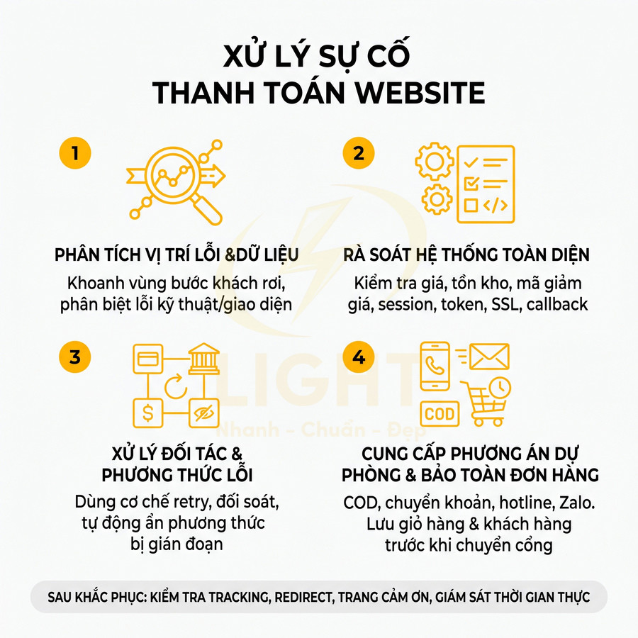 Website bán hàng bị lỗi thanh toán phải xử lý thế nào?