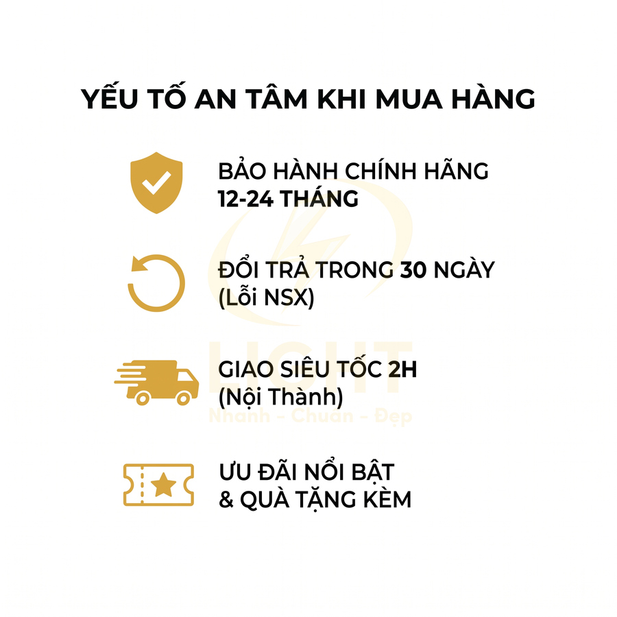 Chính sách mua hàng an tâm với bảo hành 12 24 tháng đổi trả 30 ngày giao nhanh 2 giờ và nhiều ưu đãi quà tặng