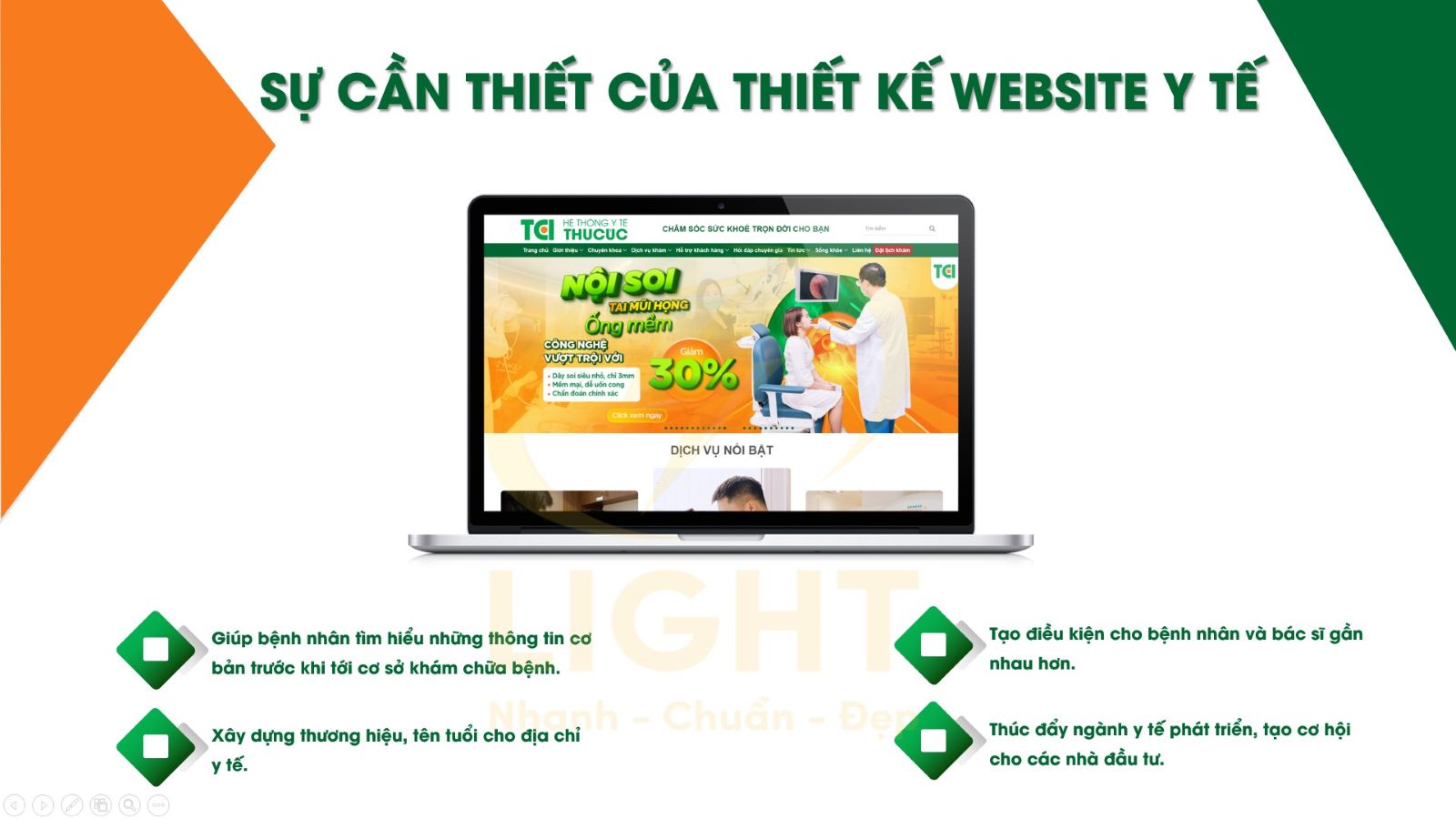 Sự cần thiết của thiết kế website y tế