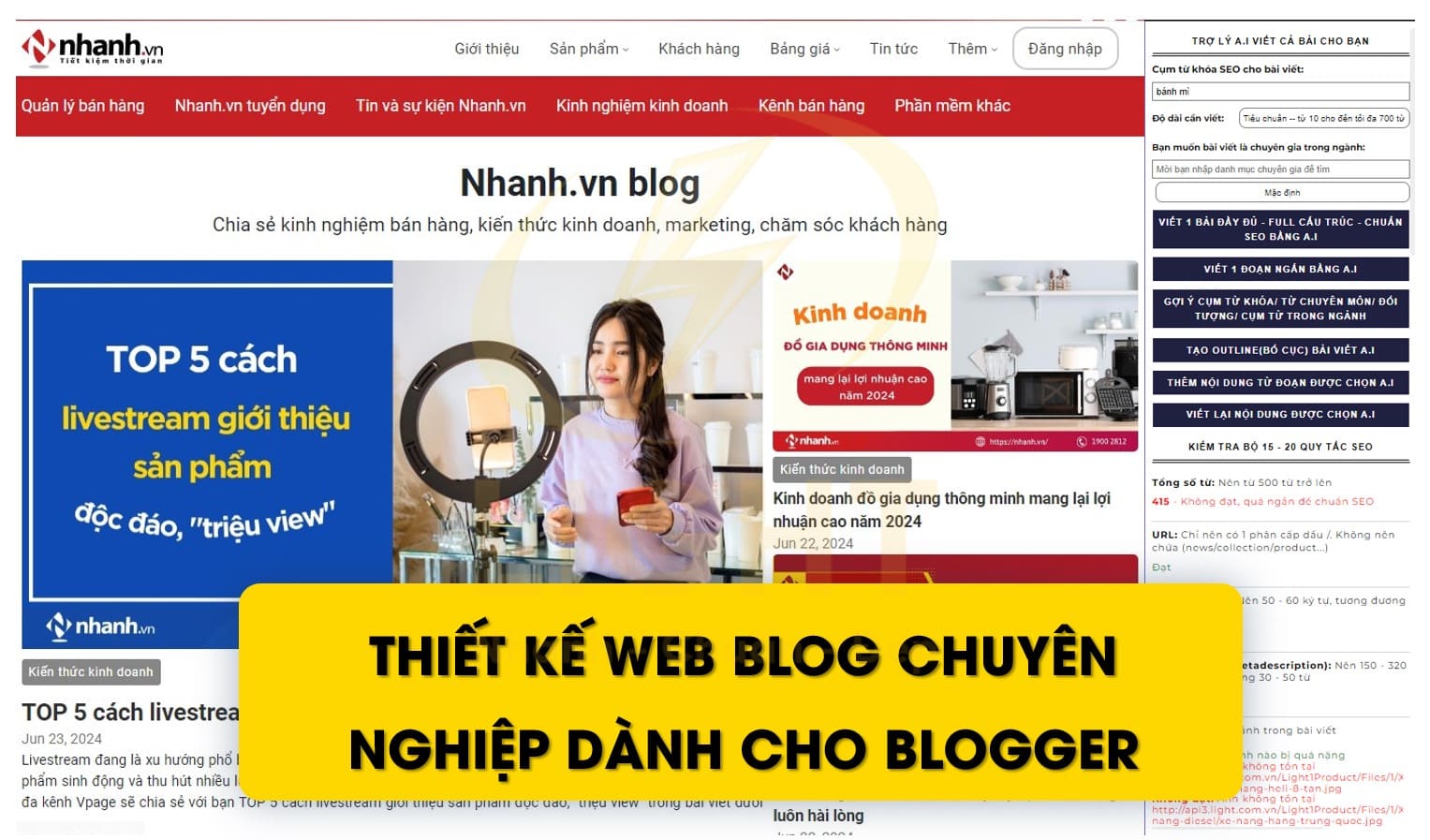 Thiết kế web blog chuyên nghiệp dành cho blogger