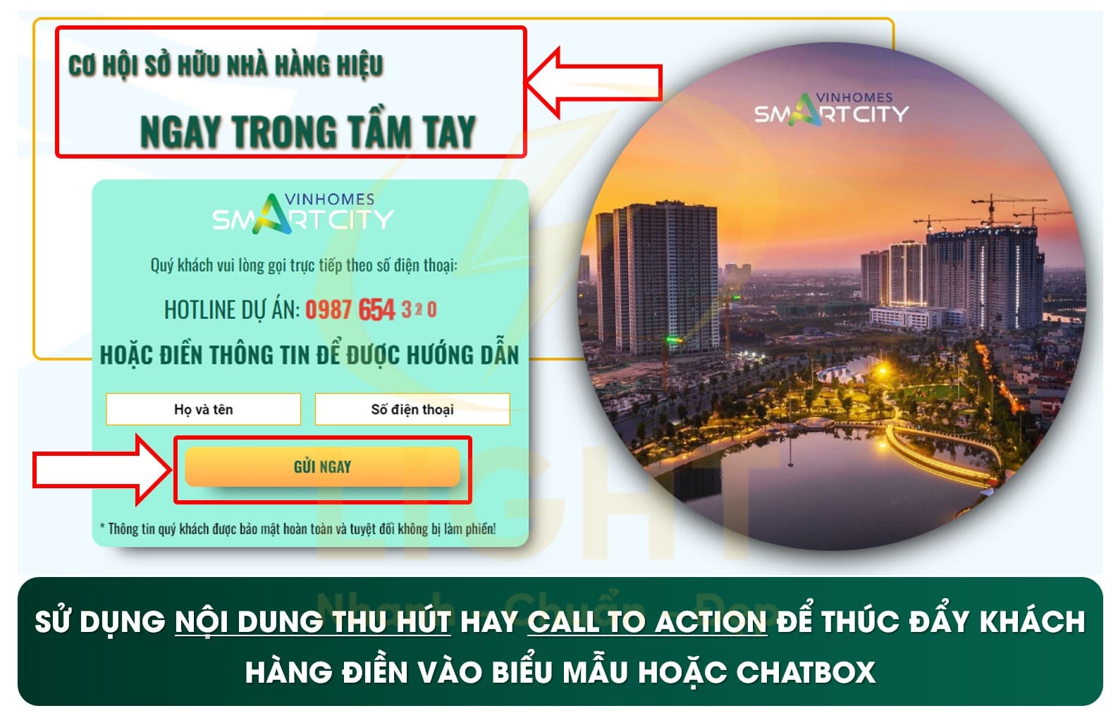 Thúc đẩy khách hàng điền vào biểu mẫu hoặc chatbox