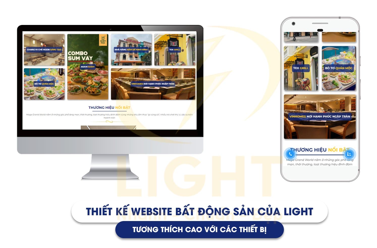 Giao diện thiết kế web bđs cần làm nổi bật