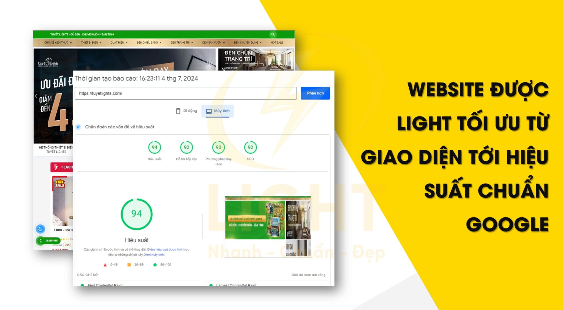 Giá thiết kế website hợp lý và chất lượng cao của Light