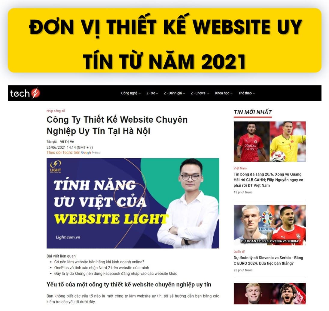 Thiết kế web tại Vĩnh Phúc cùng LIGHT