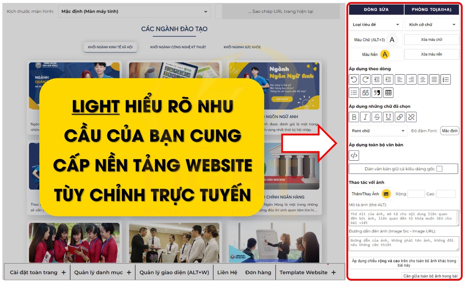 LIGHT thiết kế web giáo dục cho nhiều đơn vị khác nhau