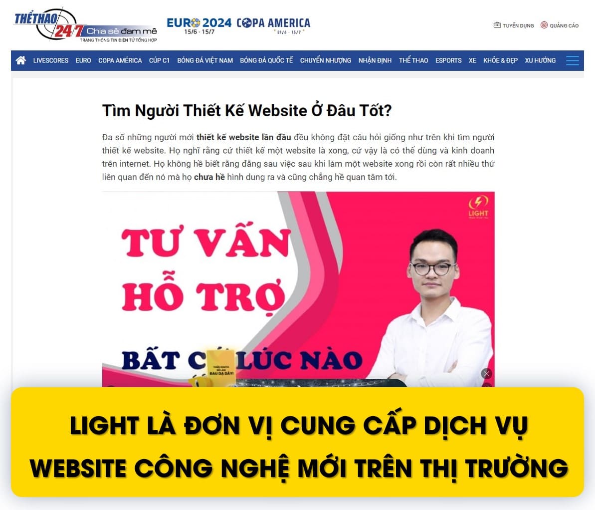 Dịch vụ web Quảng Nam tại LIGHT