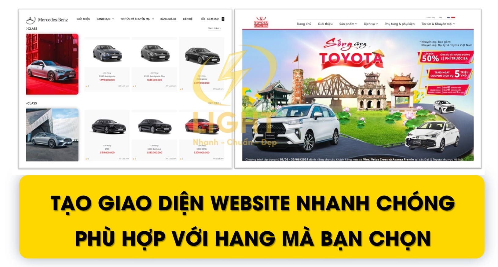 Giải pháp thiết kế web ô tô chuyên nghiệp tại LIGHT