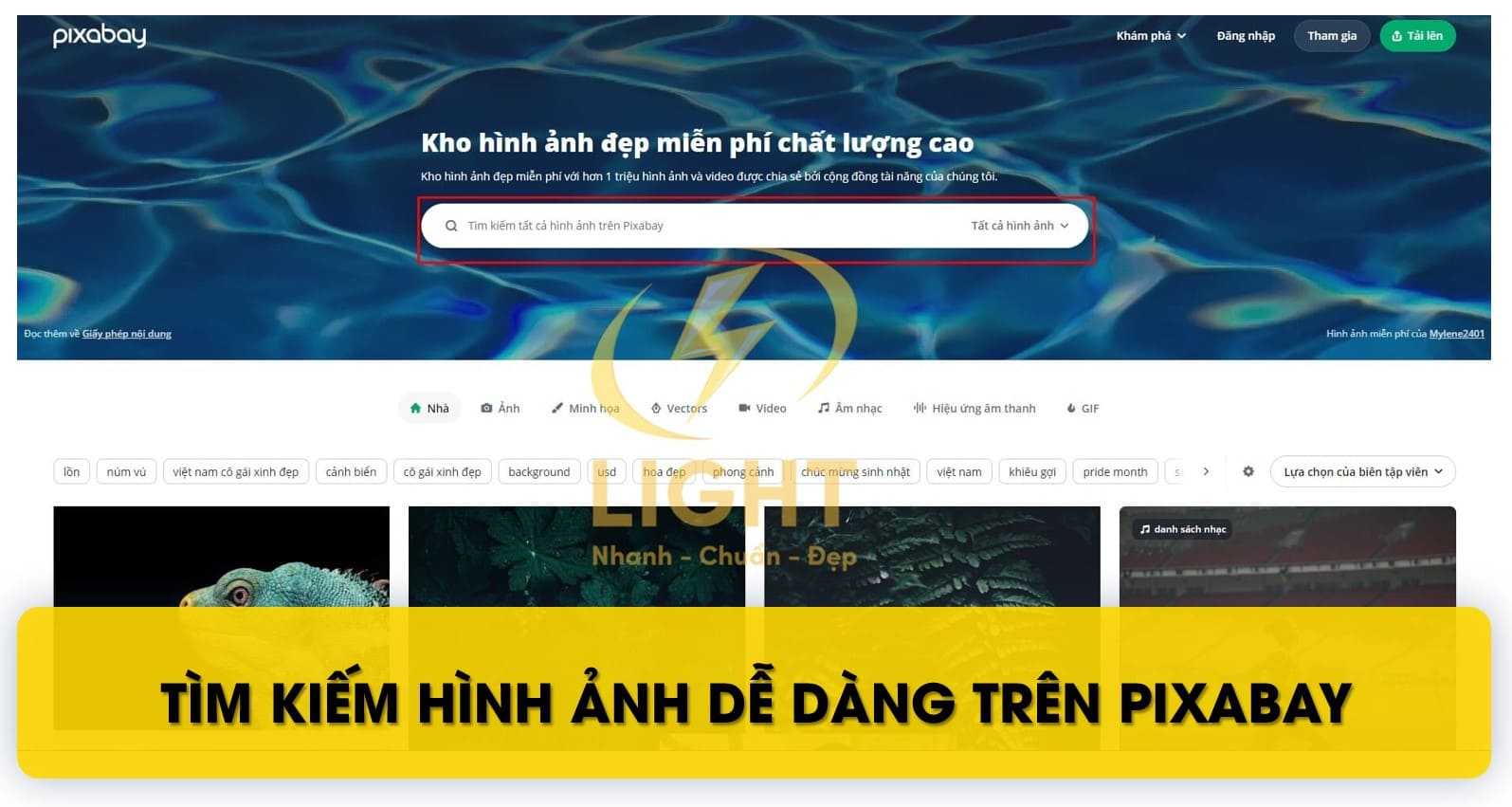 Tìm ảnh rõ nét không bản quyền