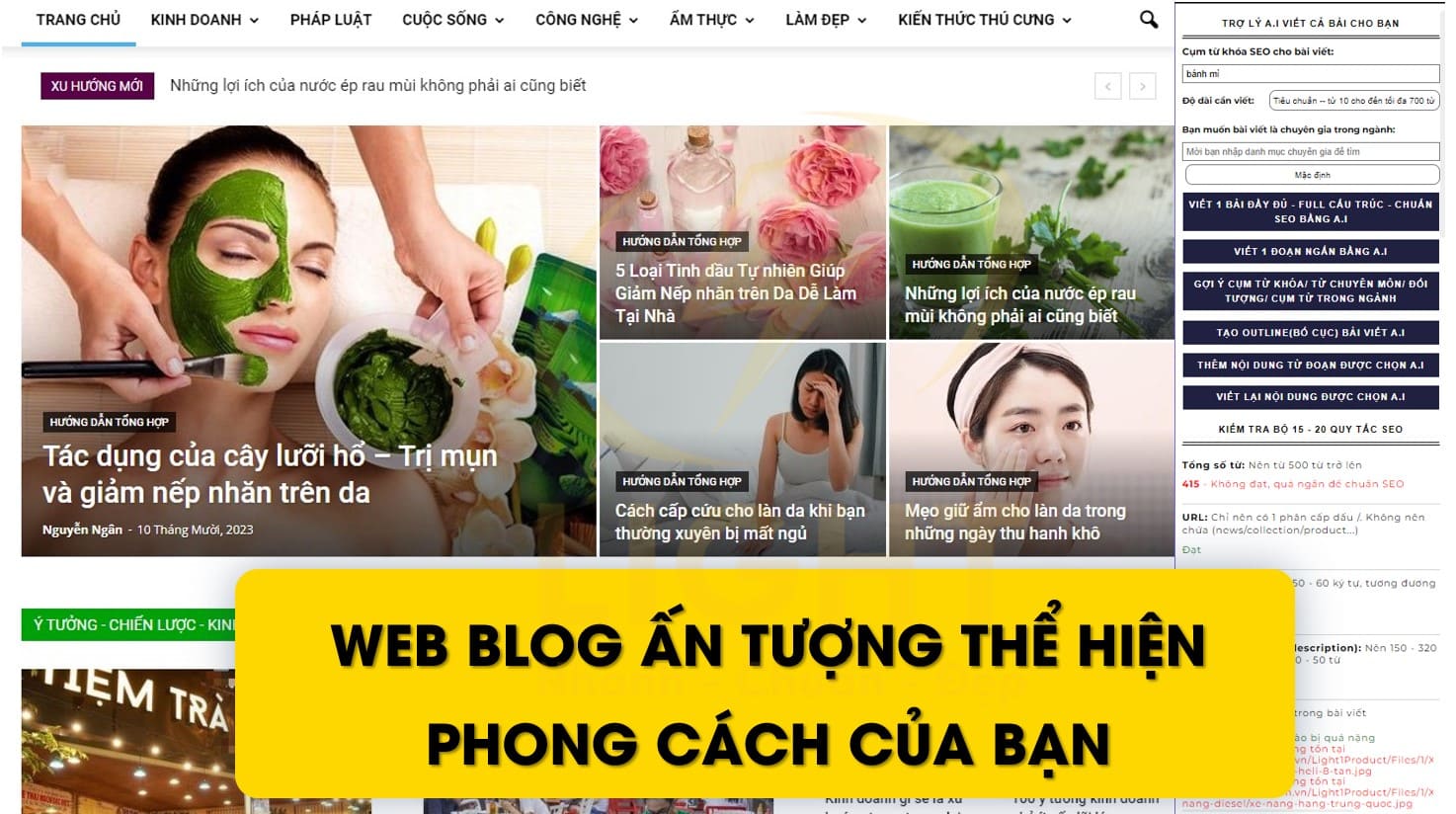 Web blog ấn tượng thể hiện phong cách của bạn