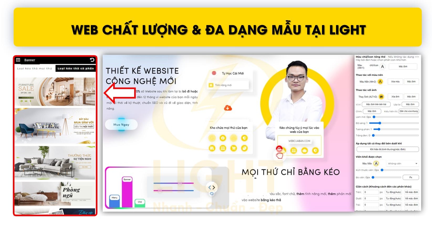 Thiết kế web chất lượng & đa dạng mẫu tại LIGHT