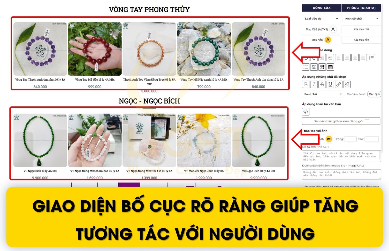 Thiết kế web phong thủy với giao diện rõ ràng