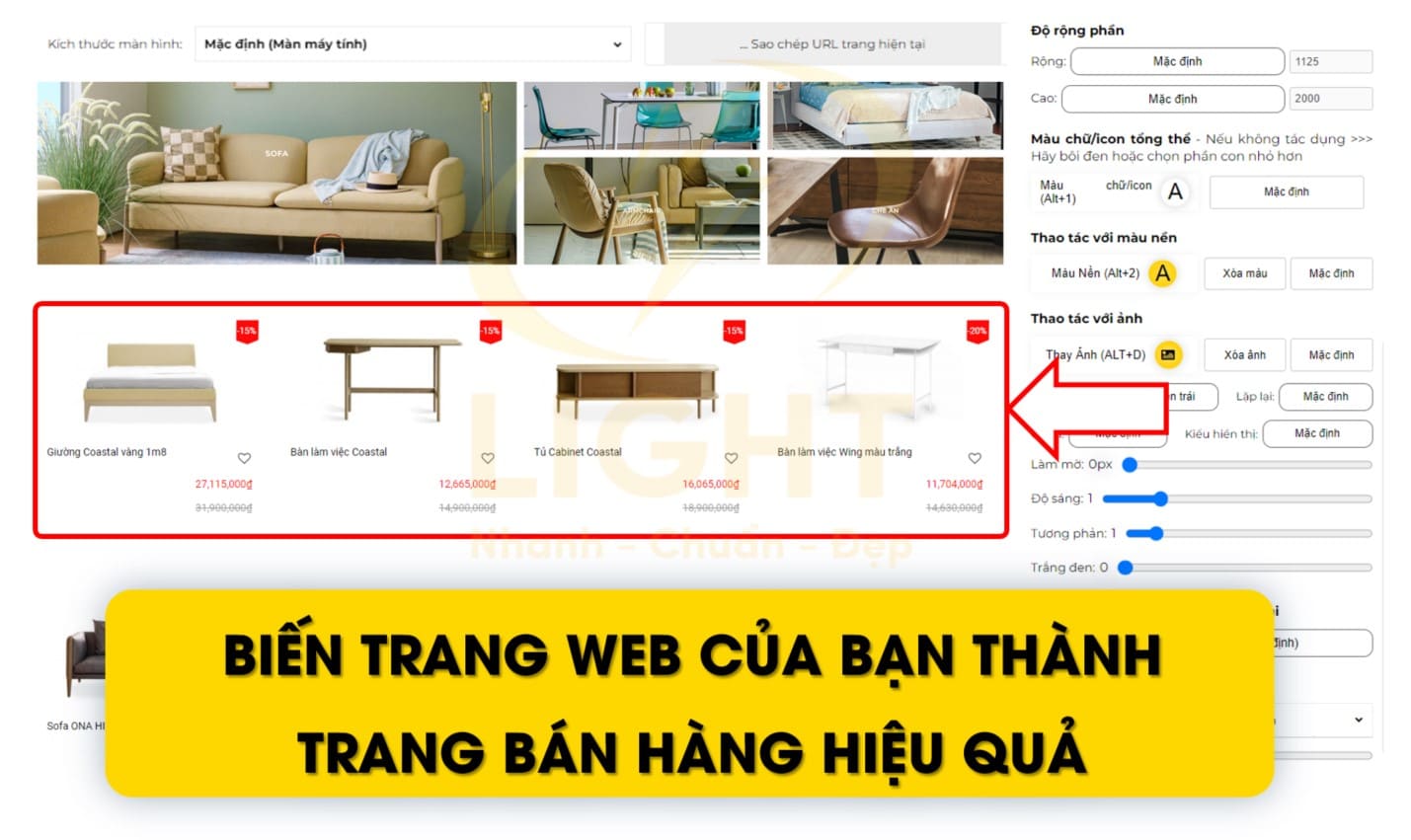 Biến web kiến trúc thành trang bán hàng hiệu quả