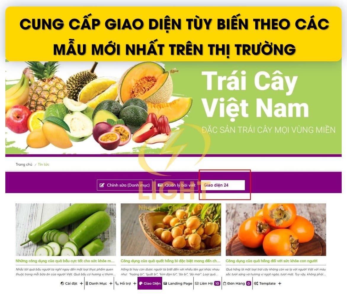 LIGHT cung cấp dịch vụ thiết kế website tại Bắc Ninh chuyên nghiệp