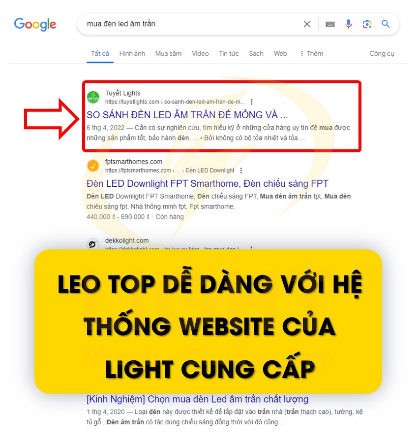 Leo TOP google với LIGHT