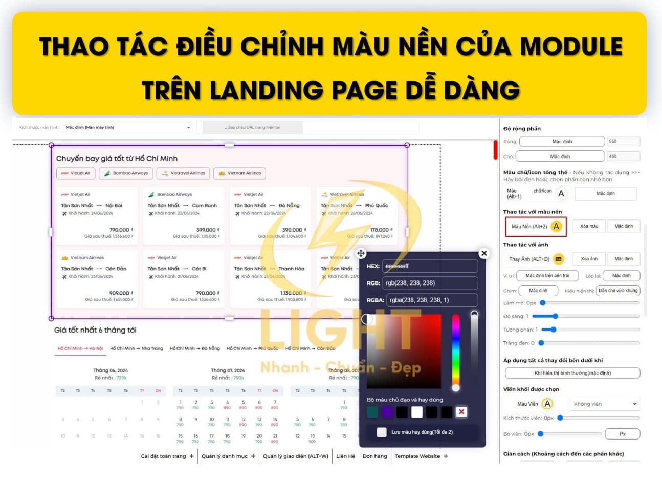 Thiết kế web bán vé máy bay với hơn 150 landing page chất lượng tại LIGHT