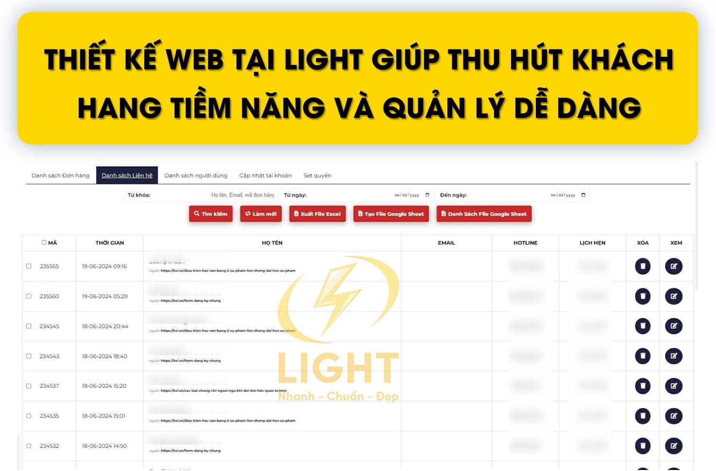 LIGHT xây dựng web ô tô giá rẻ