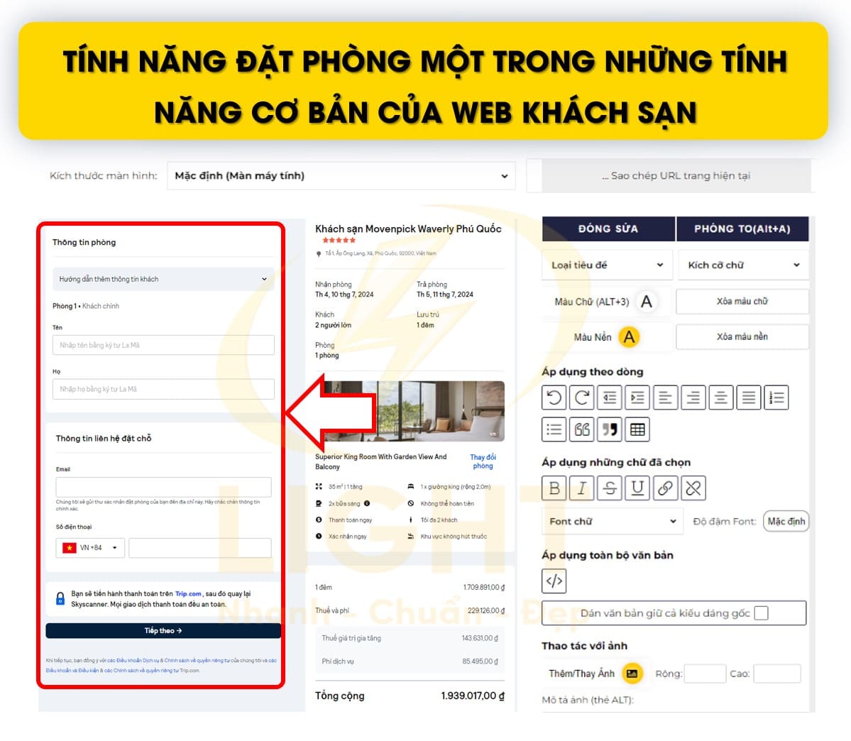 Những tính năng cơ bản của web khách sạn