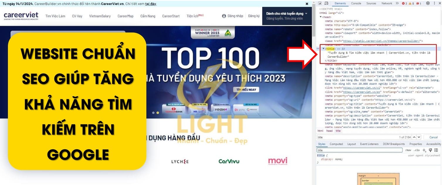 Thiết kế web tuyển dụng chuẩn SEO với LIGHT