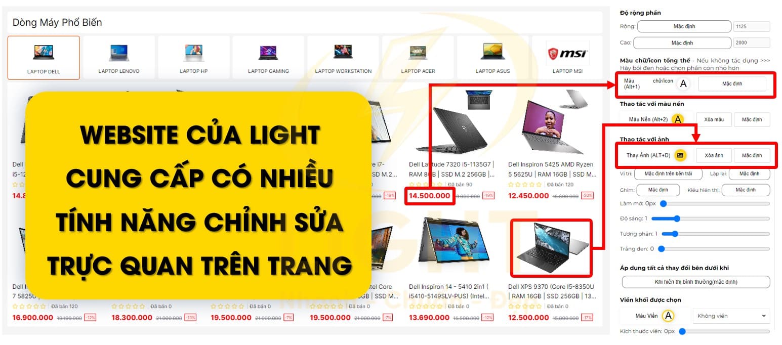 LIGHT là chuyên gia làm web với đầy đủ tính năng