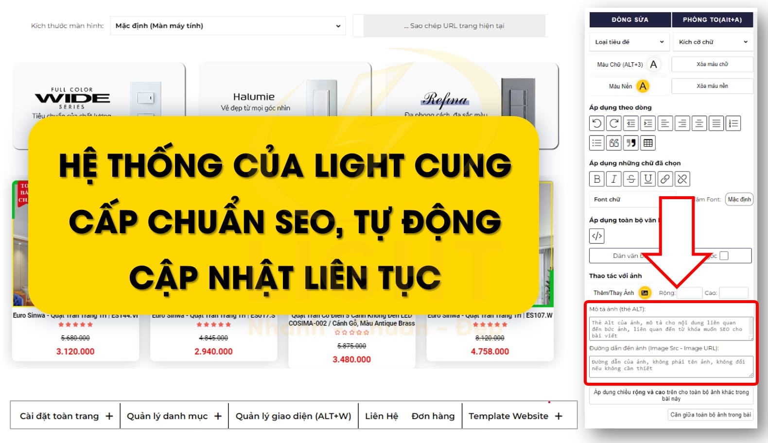 Chuẩn SEO, tự động cập nhật liên tục