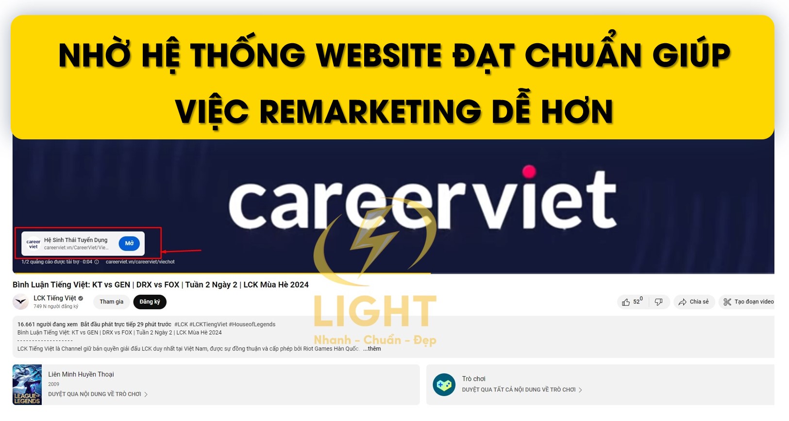 Chi phí thiết kế web tuyển dụng cạnh tranh tại LIGHT