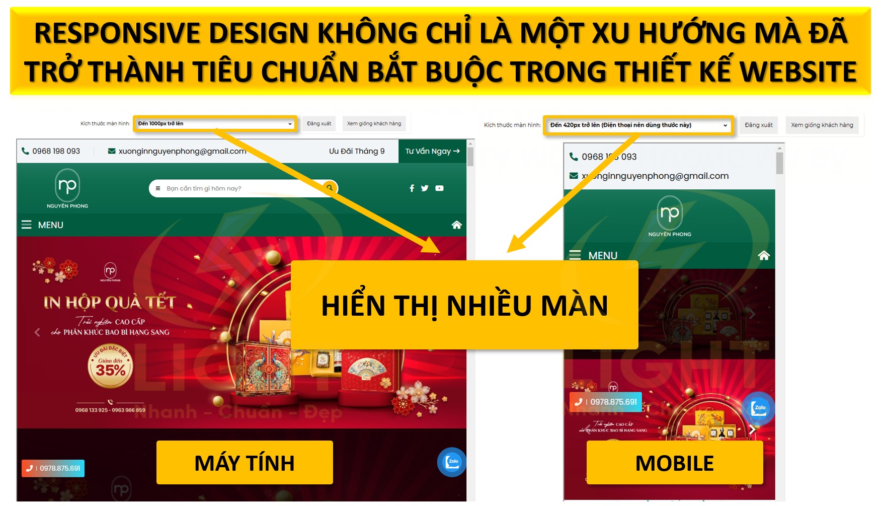 Responsive design không chỉ là một xu hướng mà đã trở thành tiêu chuẩn bắt buộc trong thiết kế website.