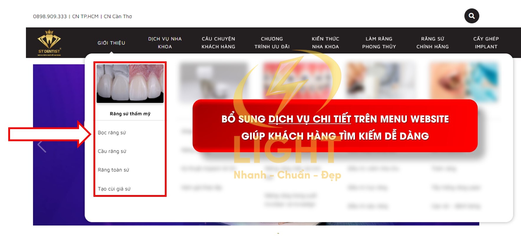 Website với công cụ tìm kiếm nâng cao