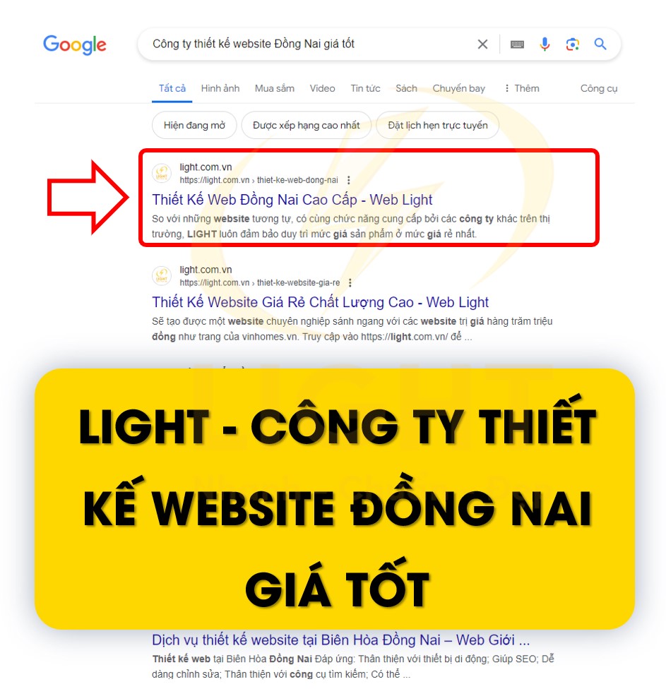 LIGHT - Công ty thiết kế website Đồng Nai giá tốt