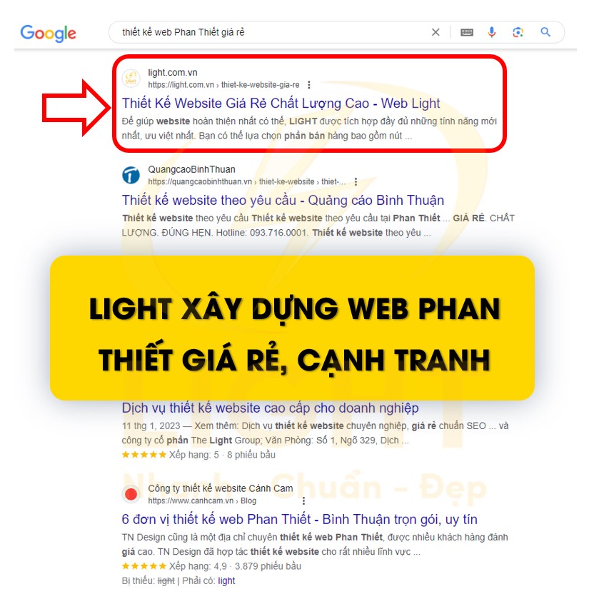 LIGHT xây dựng Web Phan Thiết giá rẻ, cạnh tranh