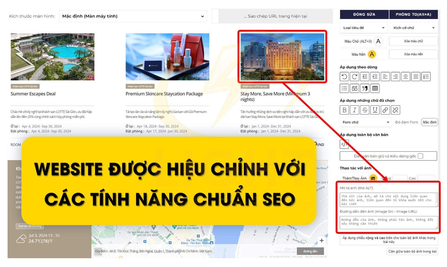 Khác biệt chỉ có tại dịch vụ thiết kế web khách sạn của LIGHT