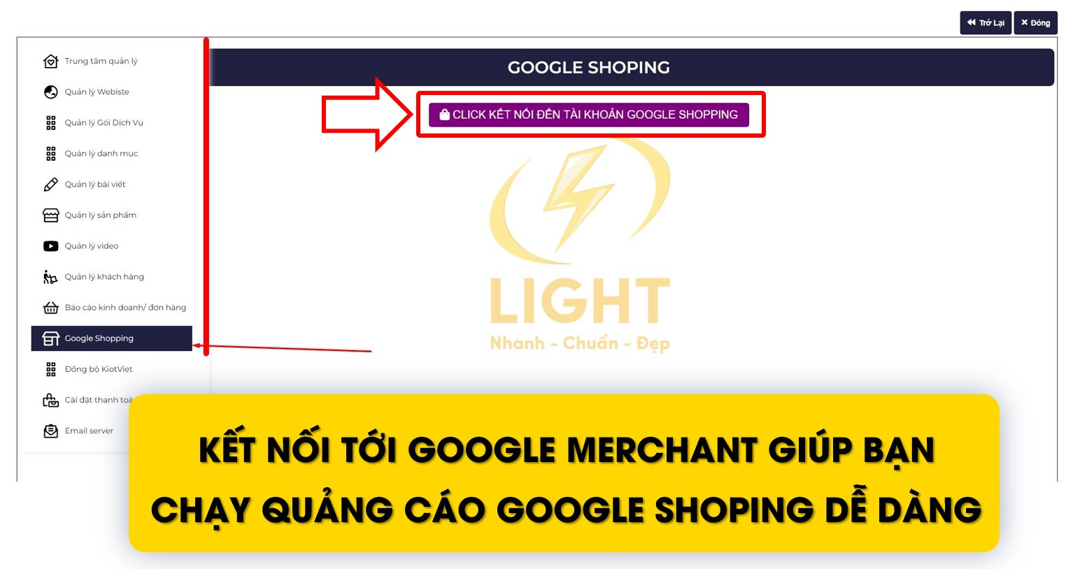 Xây dựng website thương mại điện tử uy tín tại LIGHT