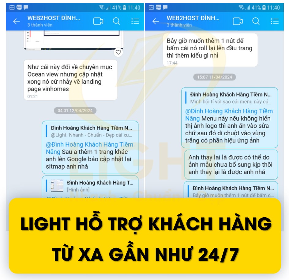 LIGHT hỗ trợ từ xa 24/7 nhanh chóng khi thiết kế web Phan Thiết