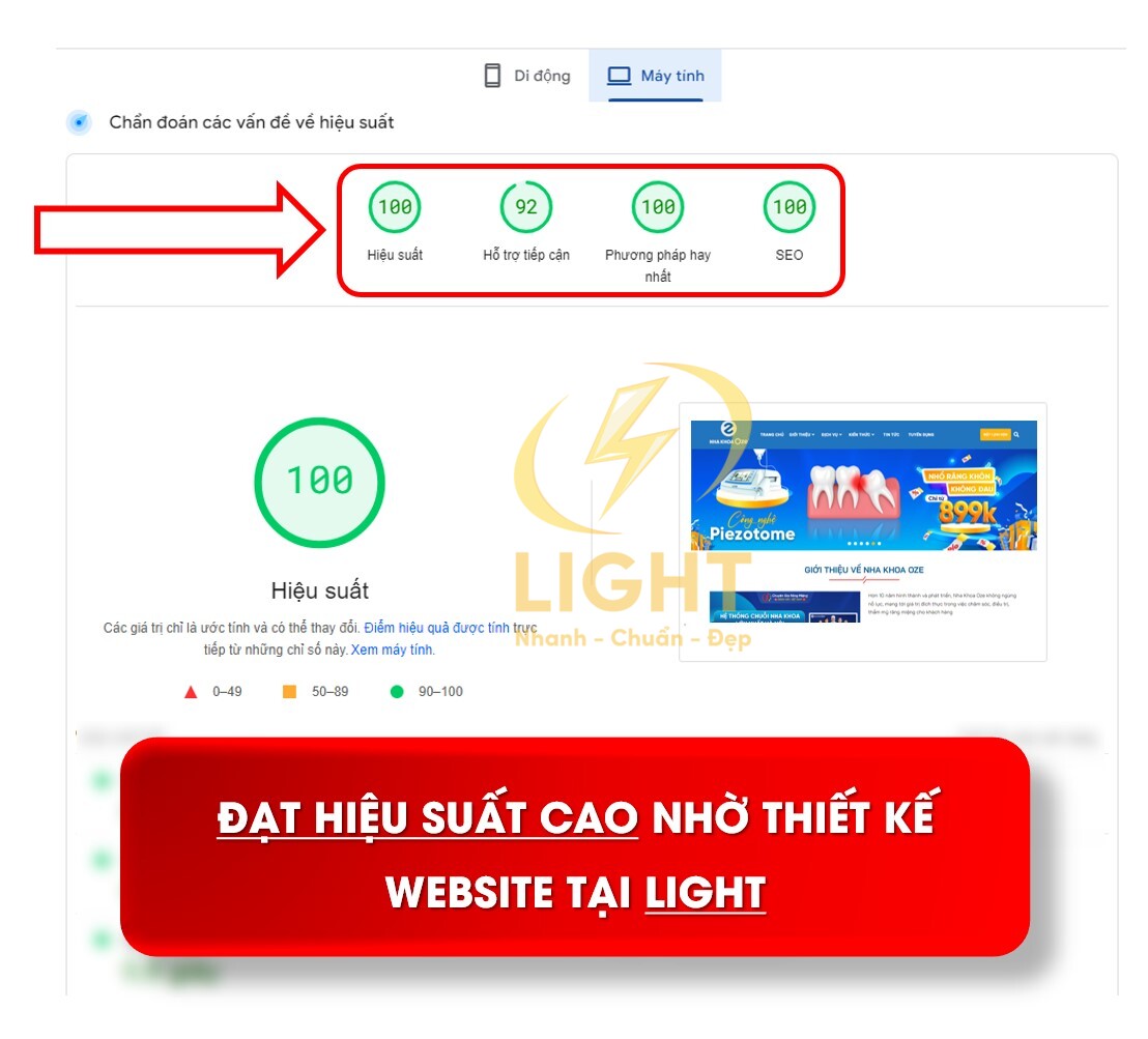 Website chất lượng tại Light