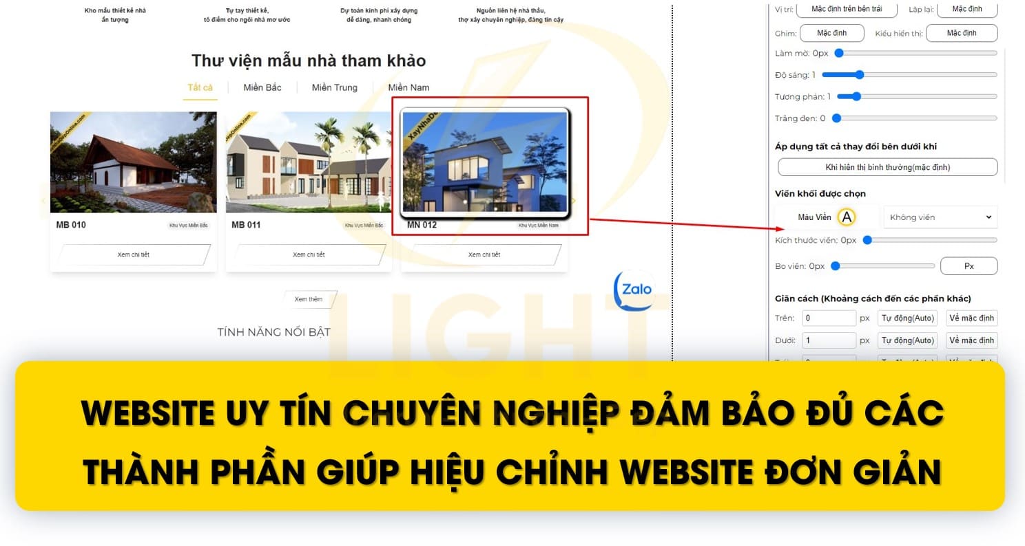 Website uy tín chuyên nghiệp đảm bảo đủ các thành phần