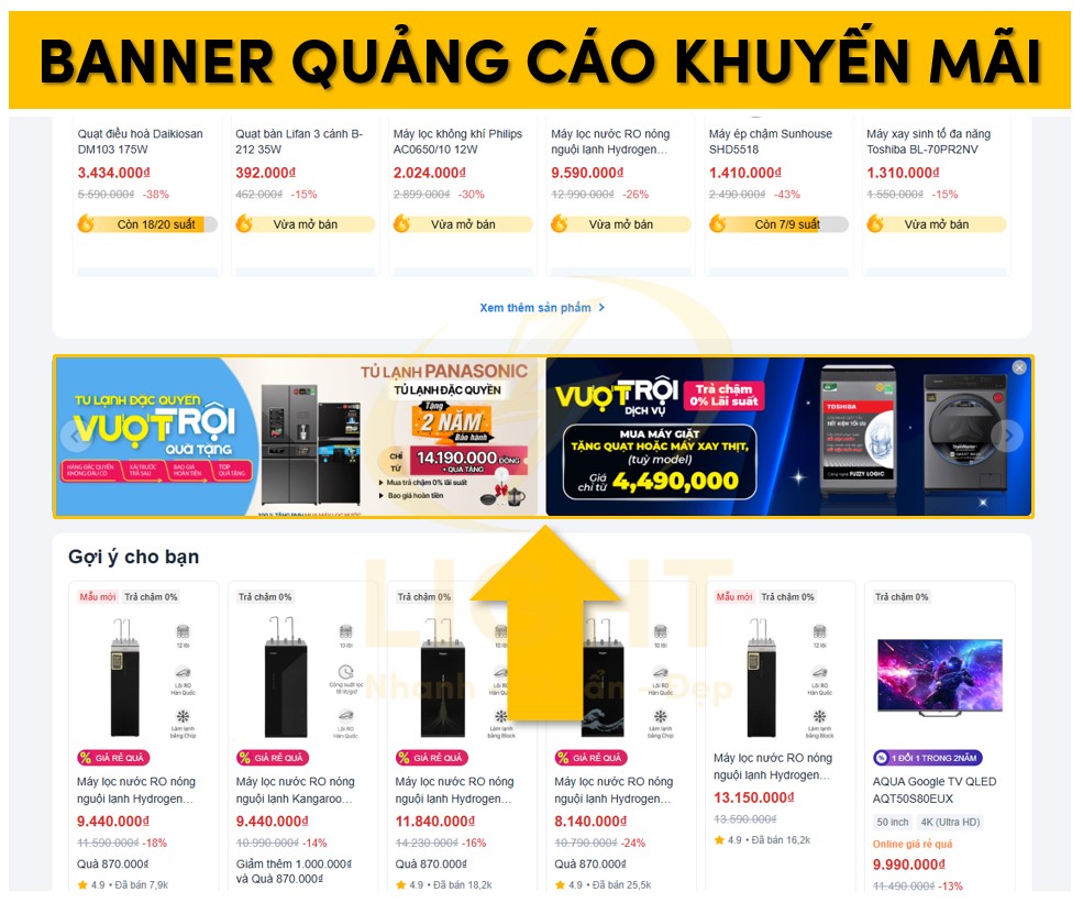 Banner web dạng quảng cáo khuyến mãi