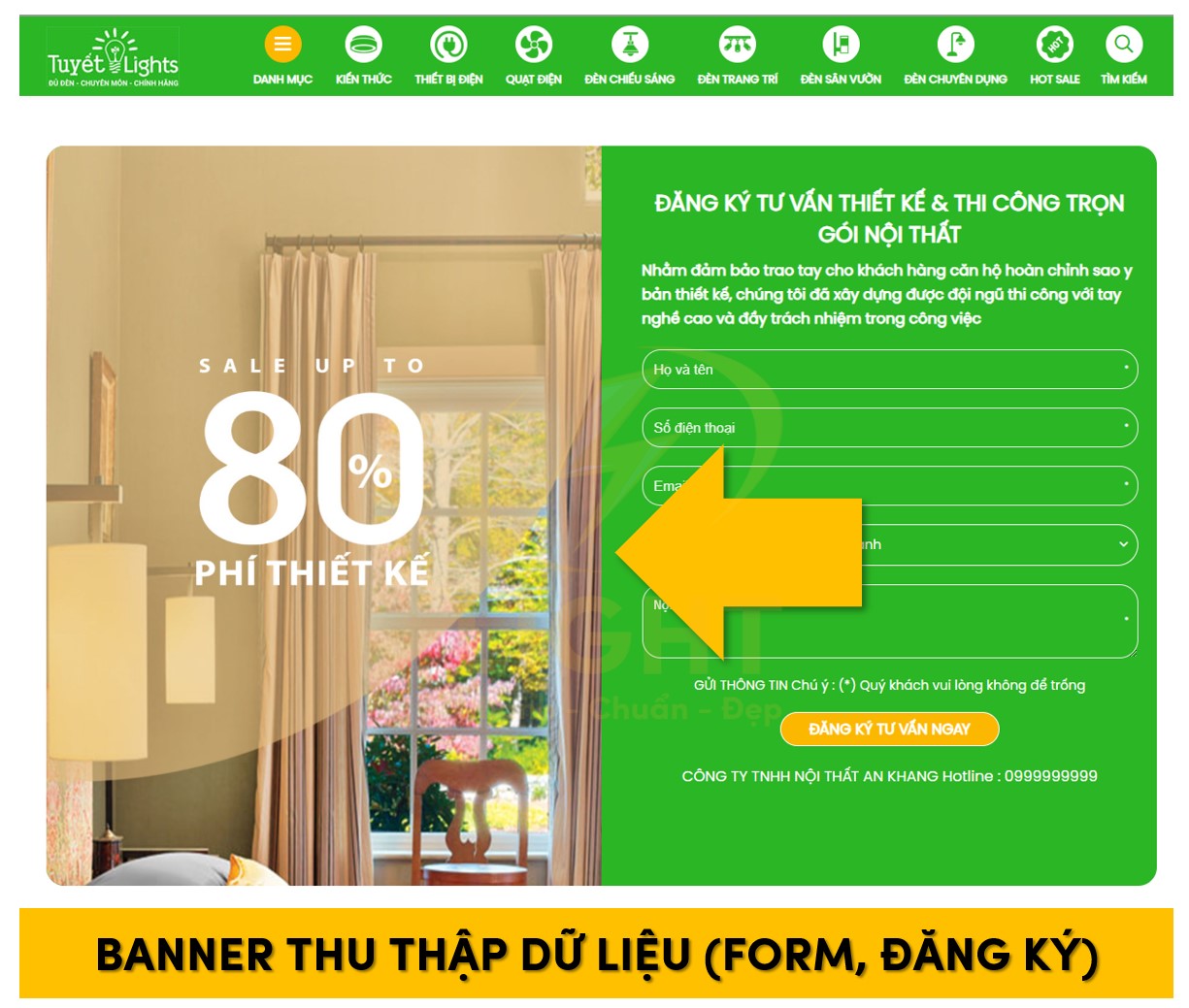 Banner web sử dụng trong form đăng ký thu thập dữ liệu