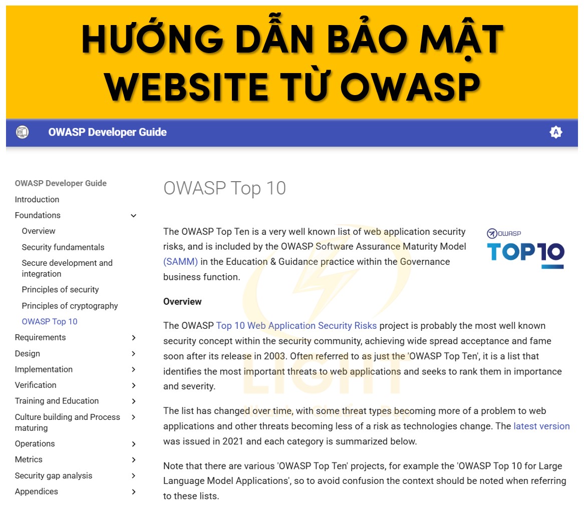 Danh sách tối ưu bảo mật website từ OWASP