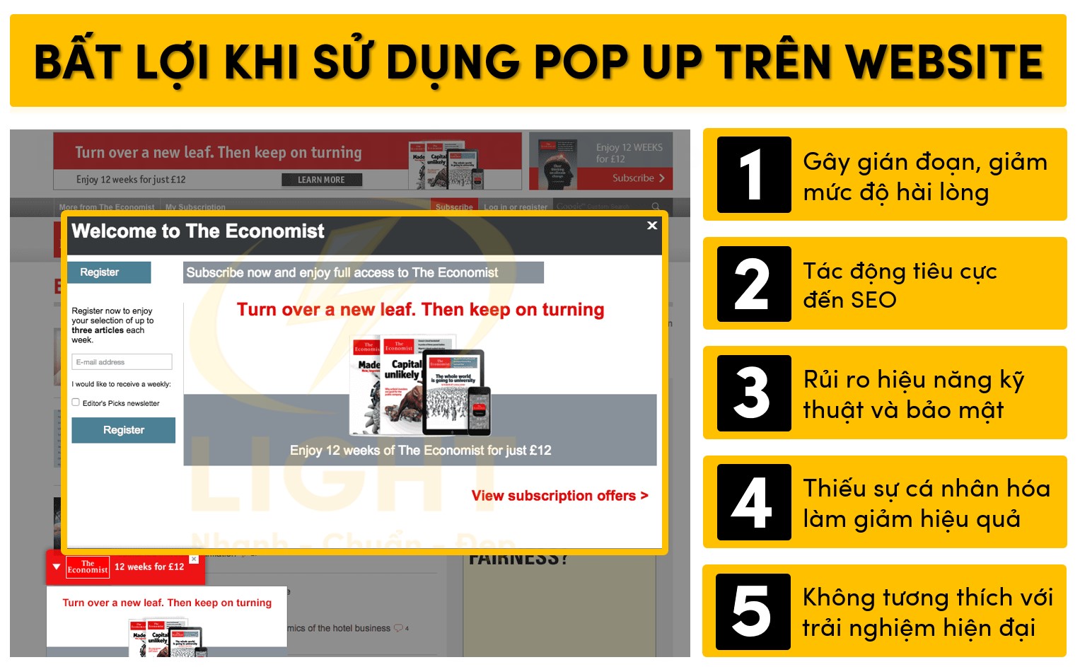 Bất lợi khi sử dụng Pop Up trên website