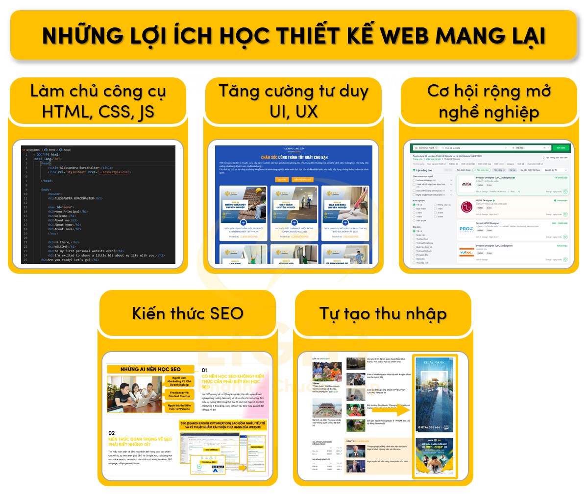 Một số lợi ích khi học thiết kế website mang lại