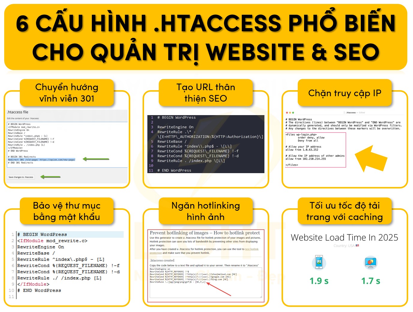 6 cấu hình .htaccess phổ biến cho quản trị website và SEO
