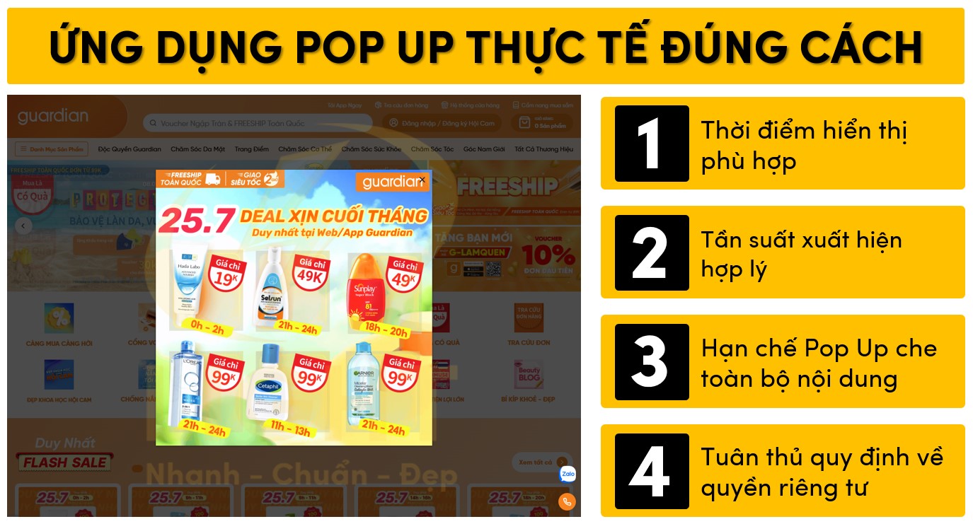 Ứng dụng Pop Up thực tế đúng cách