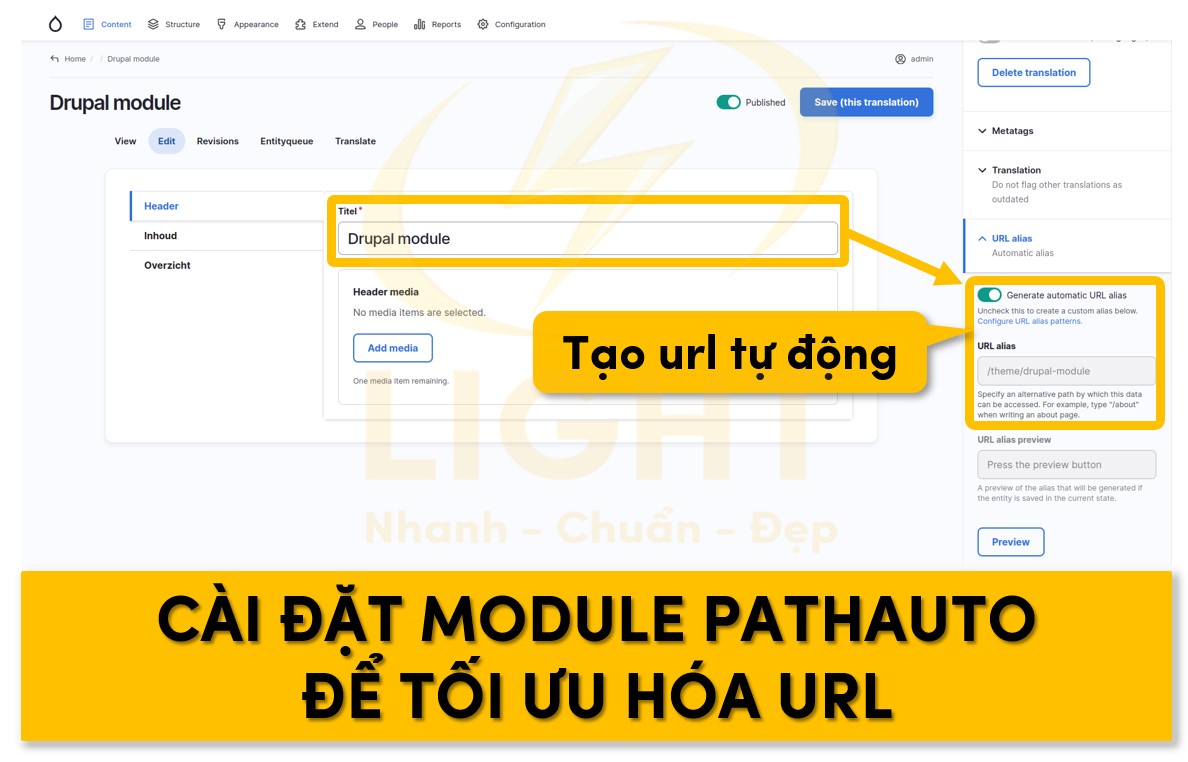 Sử dụng Pathauto để tối ưu Url