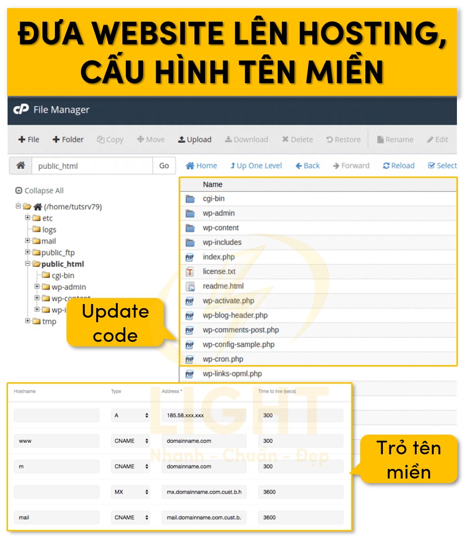 Cấu hình website khi đưa lên hosting và tên miền